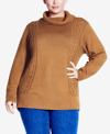 AVENUE PLUS SIZE ROSIE CABLE KNIT SWEATER