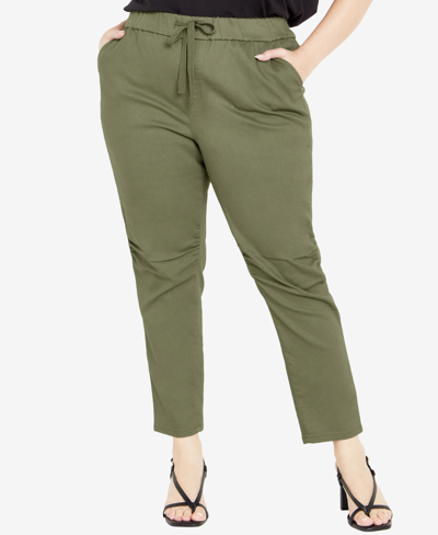 Avenue Plus Size Alana Pull On Pants In Moss