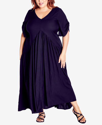 Avenue Plus Size Val Maxi Dress In Navy