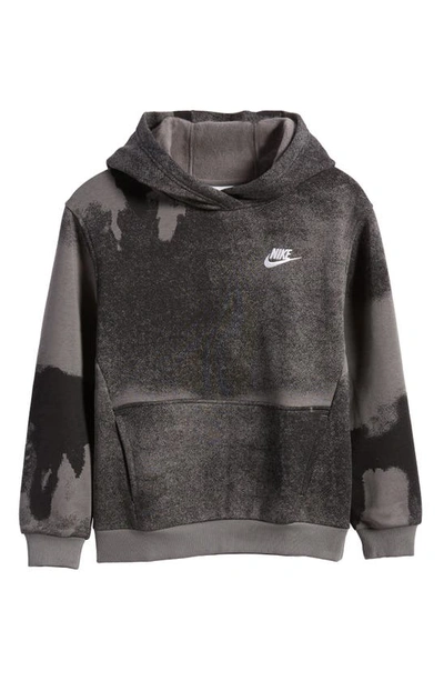 Nike Kids' Club Fleece Hoodie In Black/ Iron Grey/ White