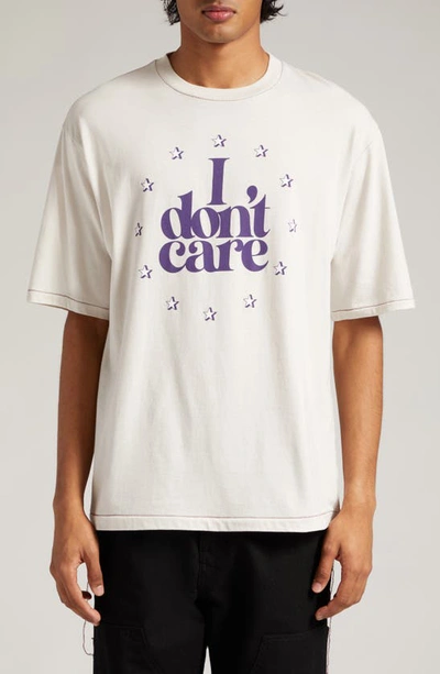 Undercover I Don't Care Graphic T-shirt In Lightbeige
