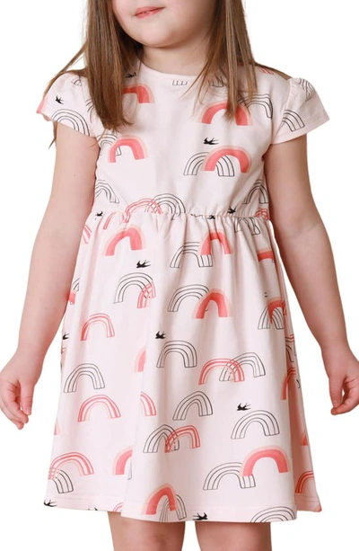 Tiny Tribe Kids' Over The Rainbow Cotton Dress In Pink