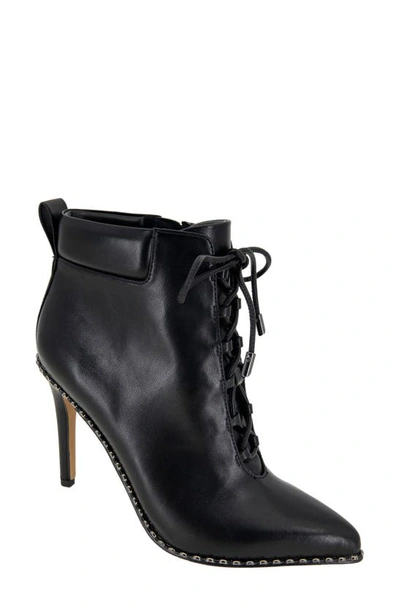 Bcbgeneration Hinna Pointy Toe Lace-up Bootie In Black