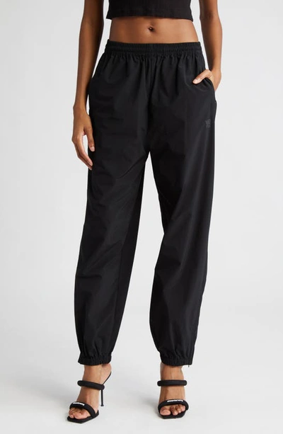 Alexander Wang Puff Logo Track Pants In 001 Black