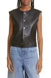 Alexander Wang Shrunken Lambskin Leather Vest In 001 Black