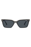 Quay Top Shelf 40mm Gradient Small Square Sunglasses In Grey/ Smoke