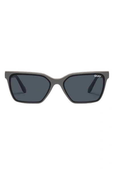 Quay Top Shelf 40mm Gradient Small Square Sunglasses In Matte Black,smoke