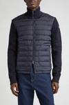 Moncler Padded Zip-up Cardigan Clothing In Navy