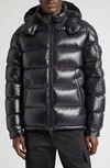 MONCLER MAYA LACQUERED NYLON DOWN JACKET