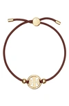 Tory Burch Miller Logo Slider Bracelet In Tory Gold/sun-dried Tomato