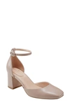 Bandolino Women's Lets Add Square Toe Block Heel Ankle Strap Pumps In Beige - Faux Leather - Polyurethane