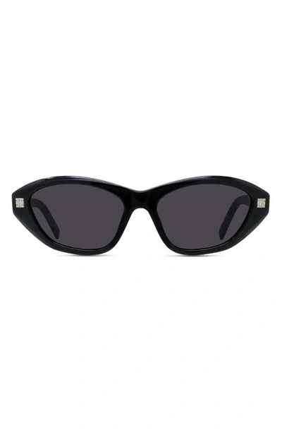 Givenchy 4g Logo Acetate Cat-eye Sunglasses In Shiny Black