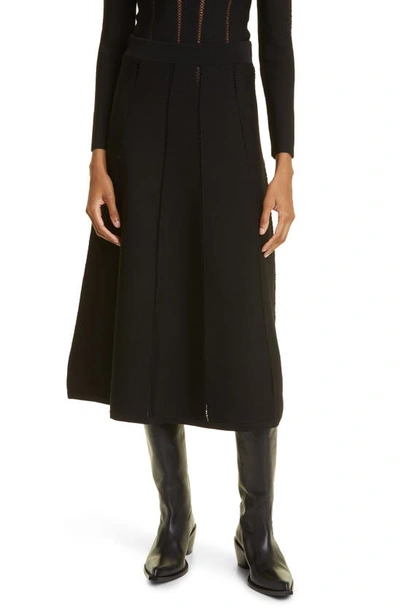 Zimmermann Lace Inset Paneled Knit Skirt In Black