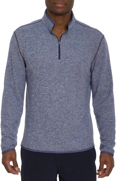 Robert Graham Cariso Heathered Quarter Zip Pullover In Navy