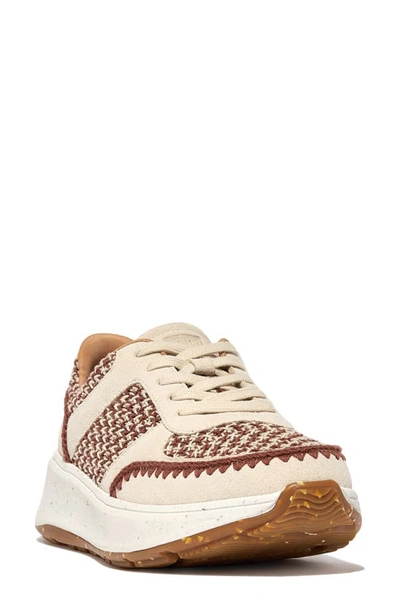 Fitflop F-mode Knit Panel Platform Sneaker In Clay Brown