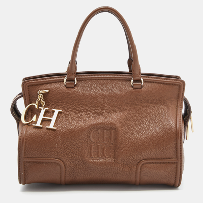 Pre-owned Ch Carolina Herrera Brown Leather Satchel