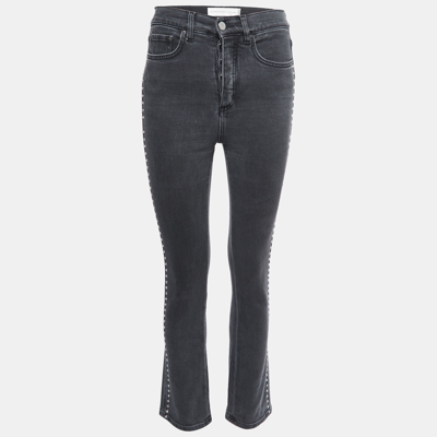 Pre-owned Victoria Victoria Beckham Grey Denim Studded Jeans S Waist 25"
