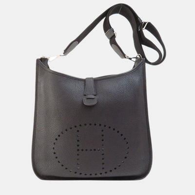 Pre-owned Hermes Evelyn 3 Black Shoulder Bag Togo Ladies