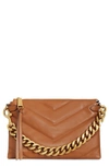 Rebecca Minkoff Edie Maxi Leather Crossbody Bag In Caramello