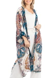 Saachi Medallion Midi Duster In Blue