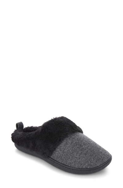 Floopi Faux Shearling Clog Slipper In Charcoal Grey