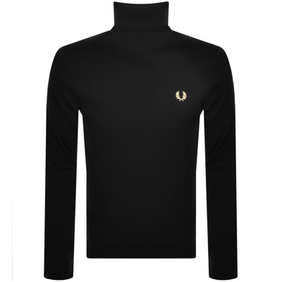Fred Perry Roll Neck Knit Jumper Black