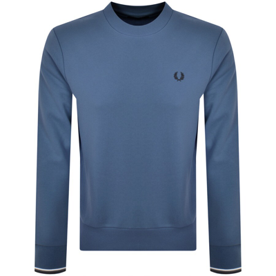 Fred Perry Crew Neck Sweatshirt Blue In Blue 2