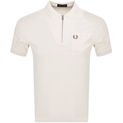 Fred Perry Rib Insert Polo Shirt In Ecru | ModeSens