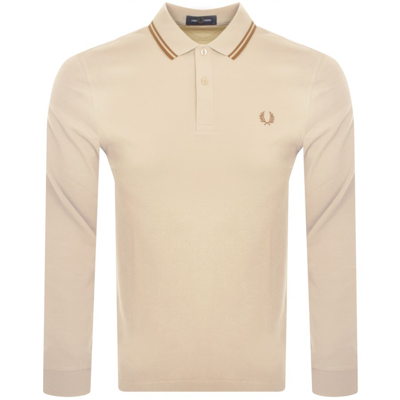 Fred Perry Twin Tipped Long Sleeved Polo Beige