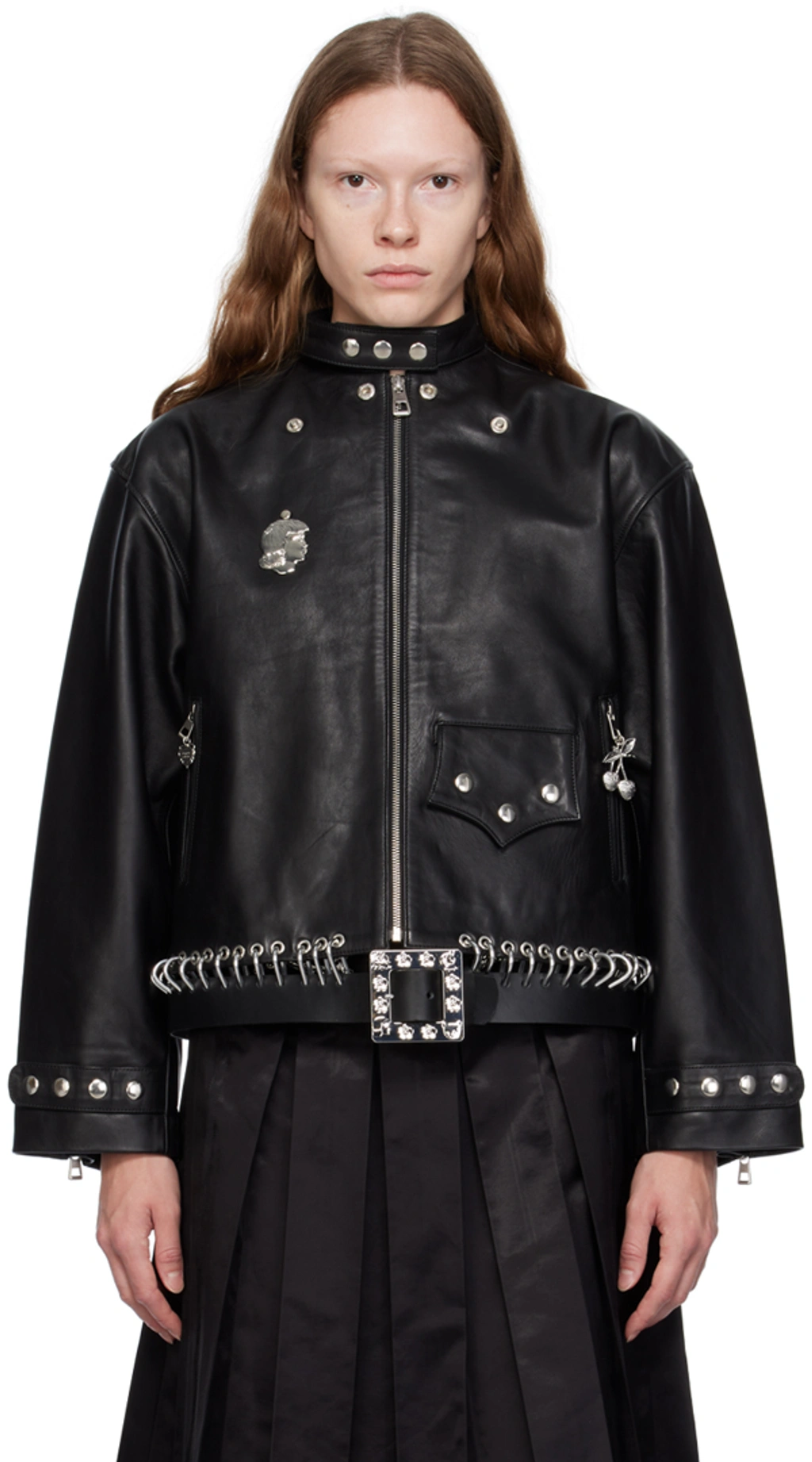 Chopova Lowena Black K-point Leather Jacket | ModeSens