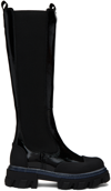 GANNI BLACK CLEATED BOOTS