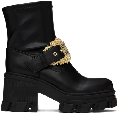 Versace Jeans Couture Black Pin-buckle Boots