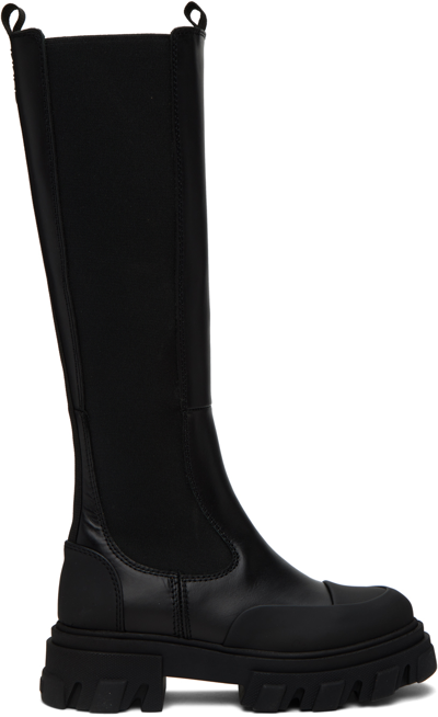 Ganni Black Cleated Boots