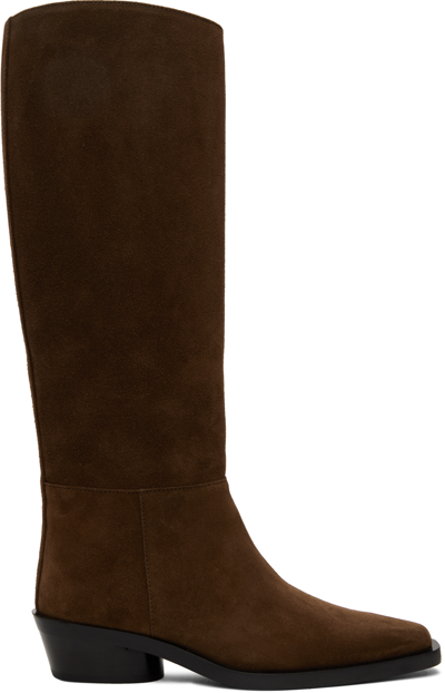 Proenza Schouler Brown Bronco Tall Boots In 502 Espresso