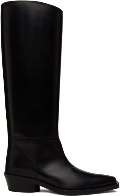 Proenza Schouler Bronco Leather Tall Boots In Black