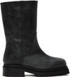 ECKHAUS LATTA BLACK STACKED BOOTS