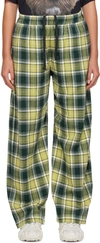 ACNE STUDIOS GREEN CHECK TROUSERS