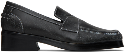 Eckhaus Latta Black Stitched Loafers