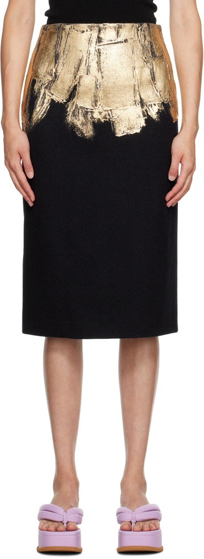 Dries Van Noten Suzys Embellished Knee-length Skirt In Black