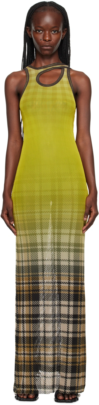 Ottolinger Maxi Mesh Dress Woman Yellow In Polyester