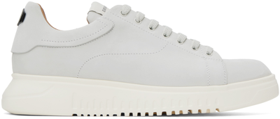 Emporio Armani Off-white Plaque Sneakers In Off White