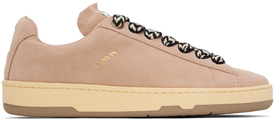 Lanvin Lite Curb Low-top Suede Trainers In Pale Pink