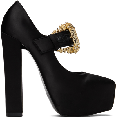 Versace Jeans Couture Black Hurley Heels In E899 Black