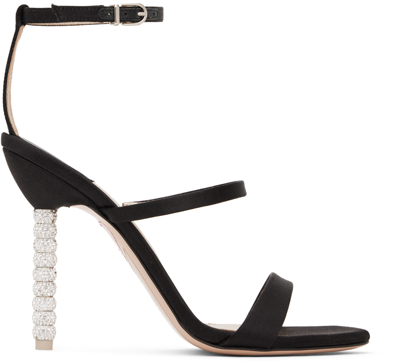 Sophia Webster Black Rosalind Heeled Sandals In Black_satin