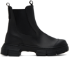 Ganni City Recycled Rubber Ankle Boots Black In Black