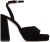 STAUD BLACK SOLANGE HEELED SANDALS