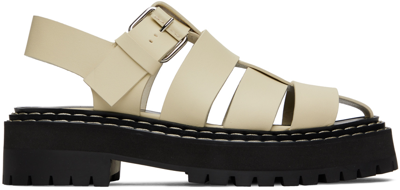 Proenza Schouler Lug-sole Leather Sandals In 161 Eggshell