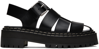 Proenza Schouler Black Lug Sandals In 999 Black