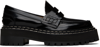 Proenza Schouler Lug Sole Glossed-leather Platform Loafers In 999 Black