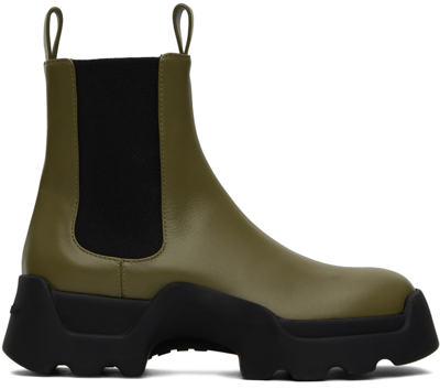 Proenza Schouler Khaki Stomp Chelsea Boots In 411 Sage